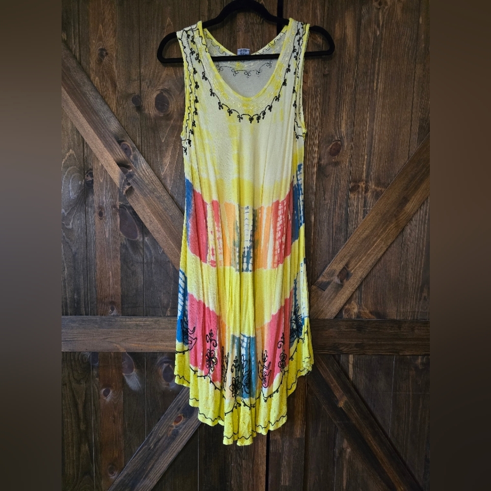 Shoreline Yellow Ruffled Midi Sundress
